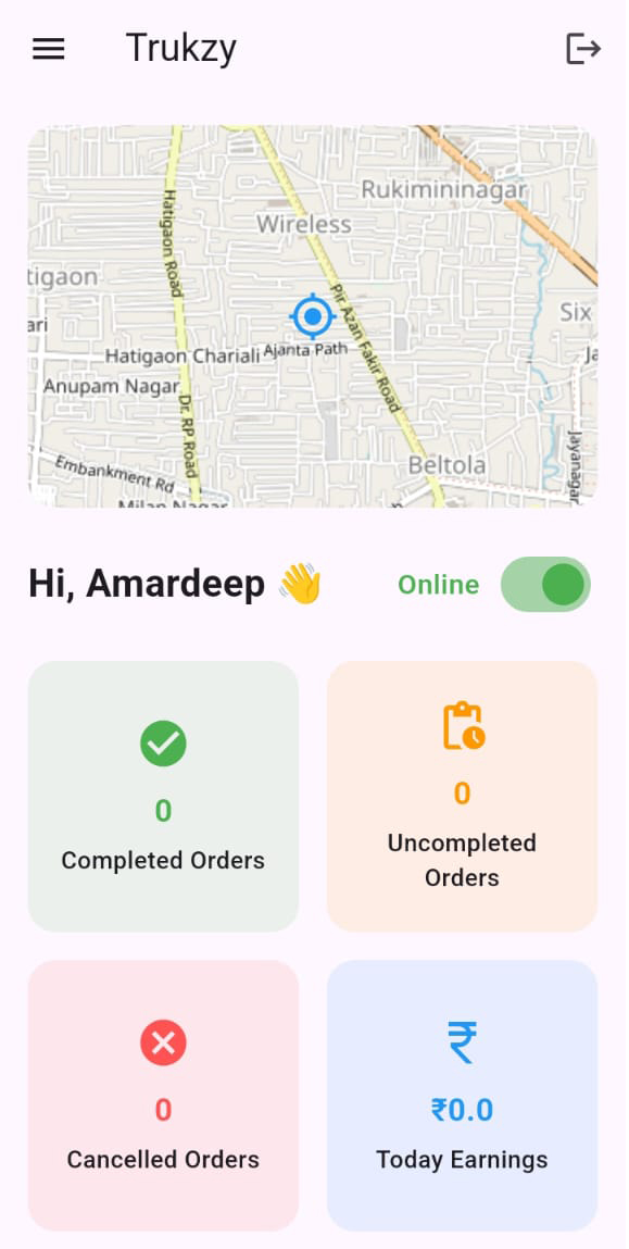 Driver App Mockup